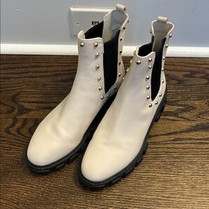 Michael Kors Studded Cream Ankle Boots